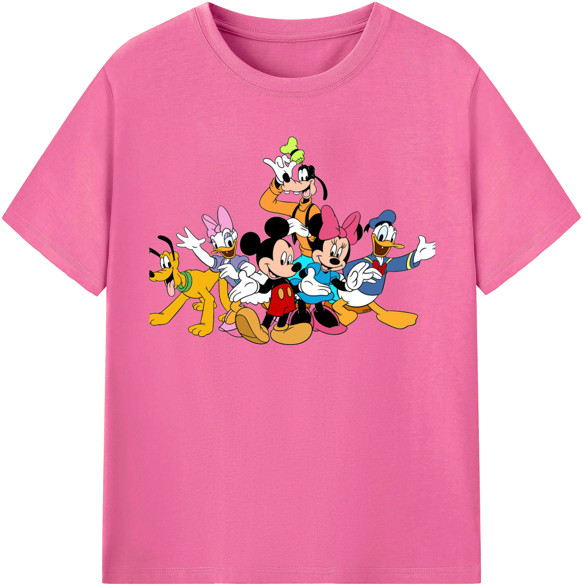 （画像用） ミッキーマウス Mickey Mouse レディースカジュアルプリントTシャツ（綿100％）